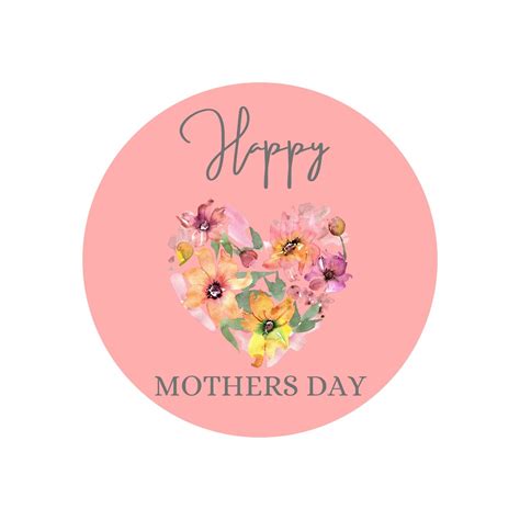 Happy Mothers Day Heart Stickers Thestickyco