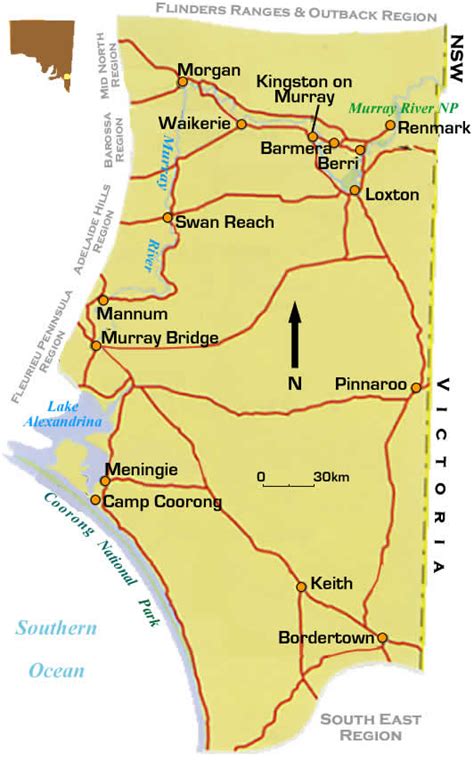 Labeled Australia Map Murray River