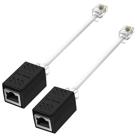 Xsusmdom 2 Pack Phone Jack To Ethernet Adapter Ethernet To Phone Line Adapter Rj45 Female To