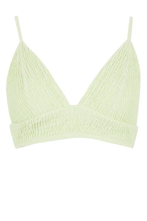 Green Woman Strappy Triangle Bikini Top DeFacto