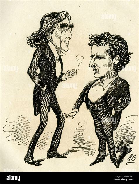 Cartoon Henry Irving And Wilson Barrett Rival Shakespearean Actors