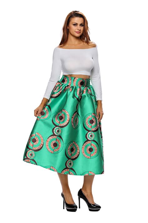 African Print High Waist Skirts