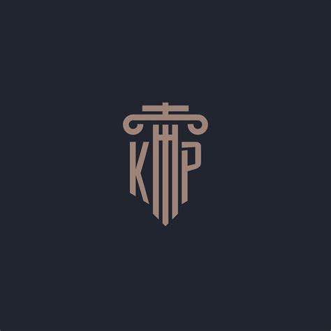 KP Initial Logo Monogram With Pillar Style Design For Law Firm And