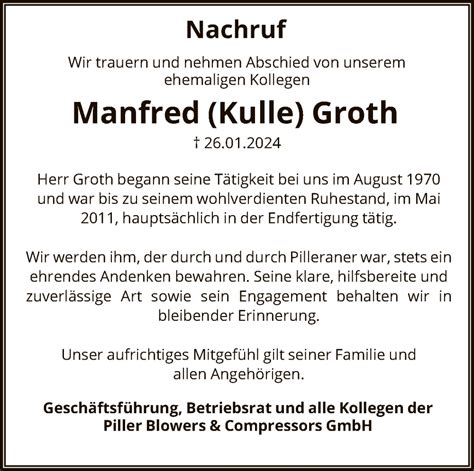 Traueranzeigen Von Manfred Groth Trauer HNA De