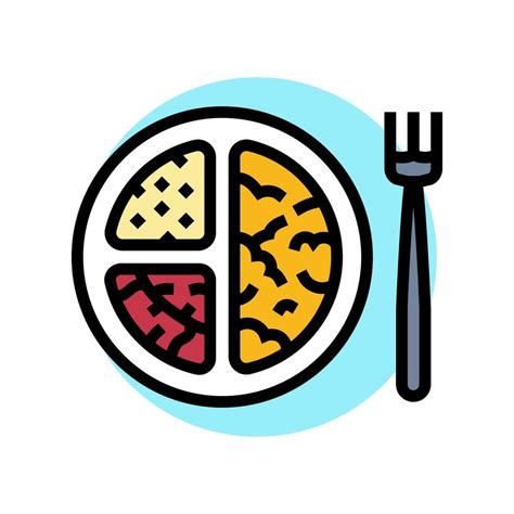 Portion Control Obesity Overweight Color Icon Illustration