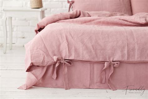 Dusty Pink Duvet Cover Woodrose Linen Duvet Cover Natural Etsy