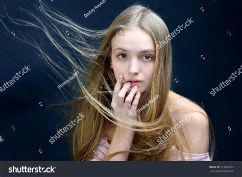 Portrait Beautiful Blonde Woman Flying Long Stock Photo 253867969 Shutterstock