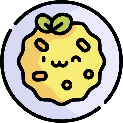 Icono De Tortilla Kawaii Lineal Color