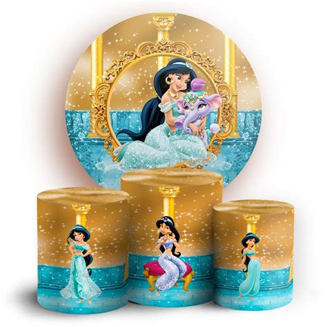 Kit Redondo E Trio Princesa Jasmine Sublimado D Sublitex