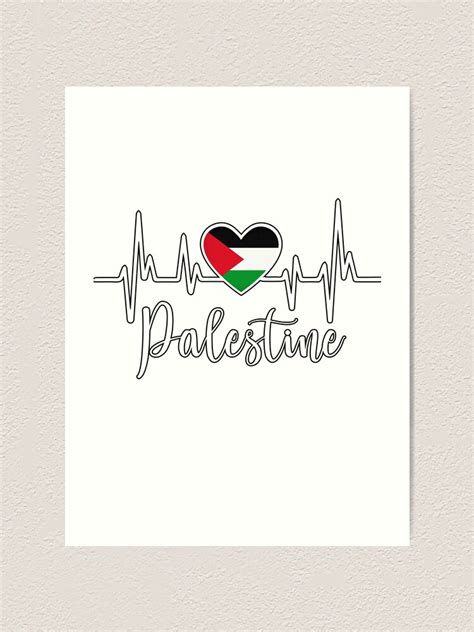 "heart Flag Of Palestine - Gift For Palestinian From Palestine ...