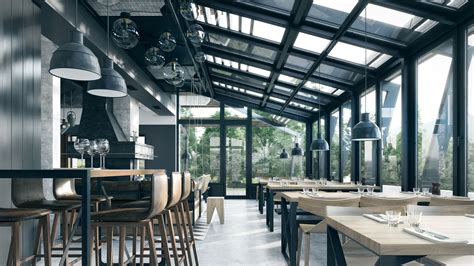 Mountain restaurant interior on Behance