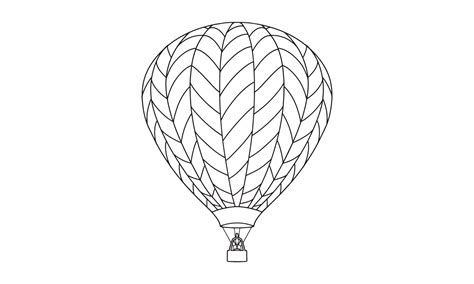 Hot Air Gas Balloon Sketch Line Art Illustration 9275621 Vector Art At