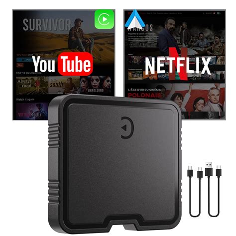 Wireless Carplay Adapter, Supports Netflix, YouTube, TF Card Plug