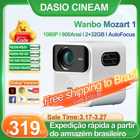 2023 Wanbo Mozart 1 Smart Portable Projector Full HD 1080P 900ANSI