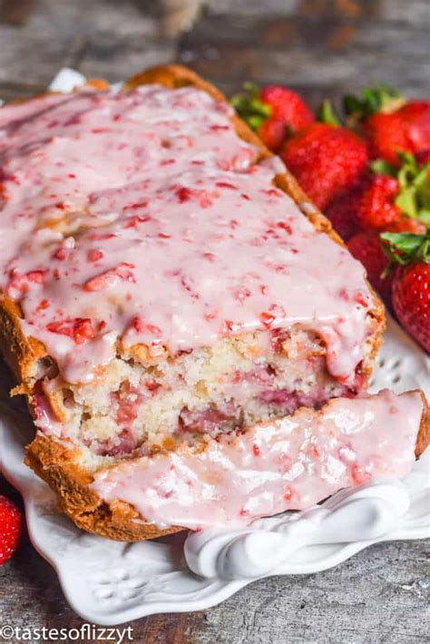 Strawberry Bread Recipe With Fresh Strawberry Glaze {easy Quick Bread}