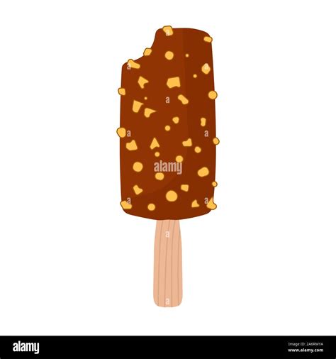 Chocolate Ice Cream Lolly Flat Cartoon Stock Vektorgrafiken Kaufen Alamy