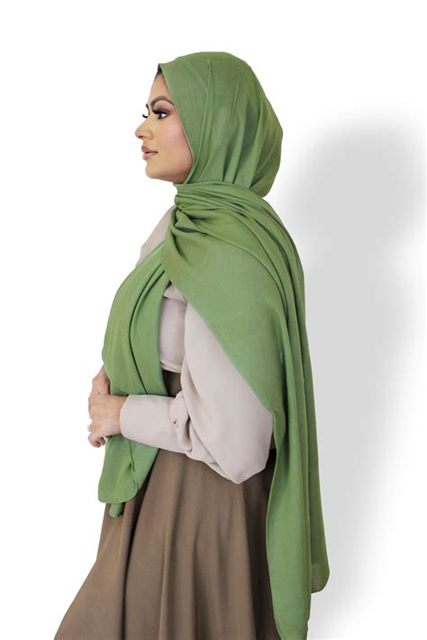 Moss Green Modal Plain Hijab Soft Airy High Quality Hijabs