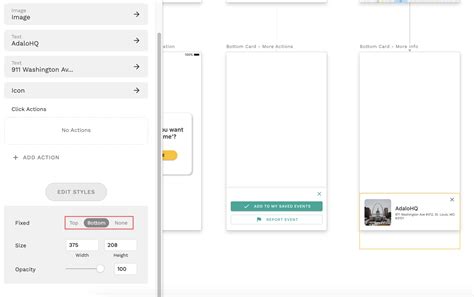 fix option  modal screen design adalo
