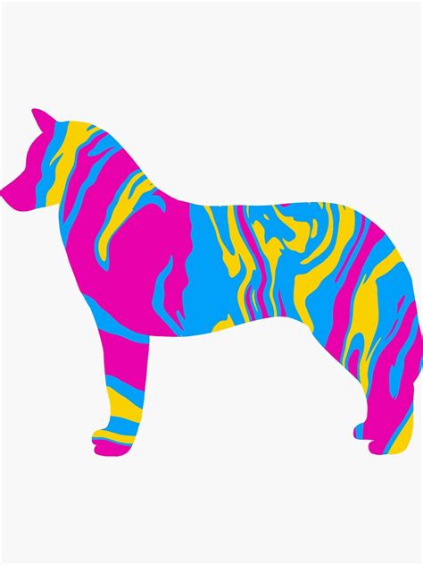 Pansexual Flag Husky Silhouette Sticker For Sale By Zodiac51316 Redbubble