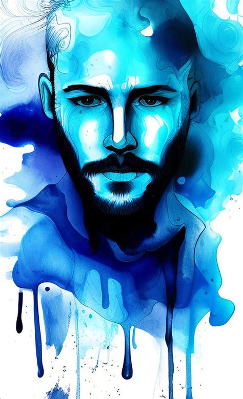 Watercolor Portrait Digital Art By Barroa Artworks Pixels