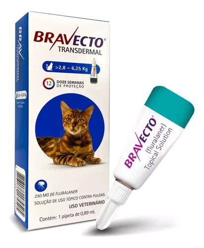 Bravecto Transdermal Gatos Anti Pulgas 2 8 6 25kg Frete grátis