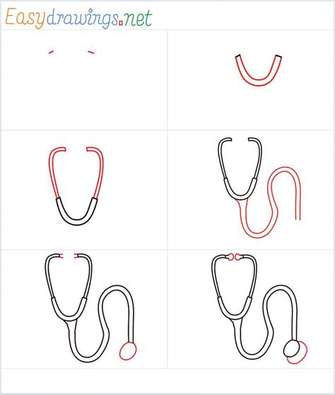 How to Draw a Stethoscope step by step for beginners: 6 + 9 Easy phase ...