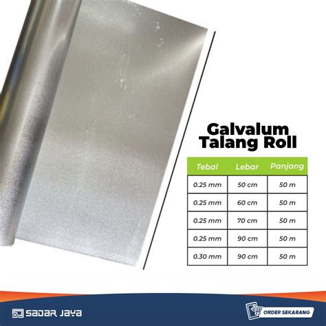 Jual Talang Roll Galvalum Lembaran Meter Tebal Lebar Cm Seng