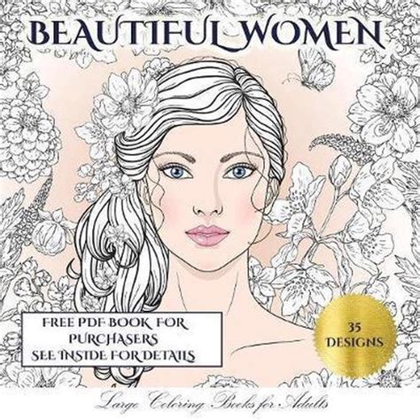 Large Coloring Books For Adults Beautiful Women An Adult Coloring