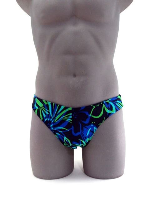 Neon Tropics Print Men Bikini Swimsuit No Drawstring Etsy