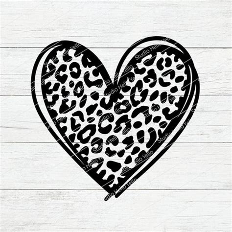 Leopard Print Heart Svg Valentine S Day Svg Heart Svg Etsy