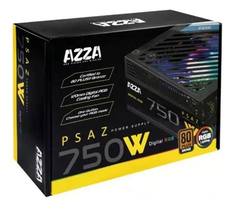 Fuente De Poder Azza 750w Rgb 80 Plus Bronce Cuotas sin interés