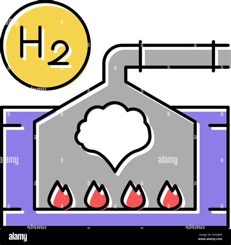 Processing Hydrogen Color Icon Vector Illustration Stock Vector Image