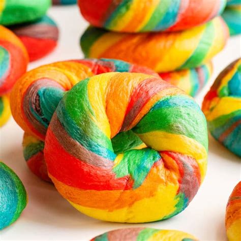 Homemade Rainbow Bagel Recipe - Ashlee Marie - real fun with real food