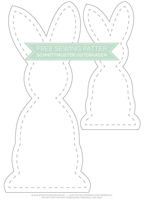 Gratis Schnittmuster Osterhase Free Sewing Pattern Youdid