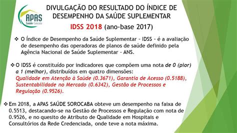 Resultado Do Ndice De Desempenho Da Sa De Suplementar Idss