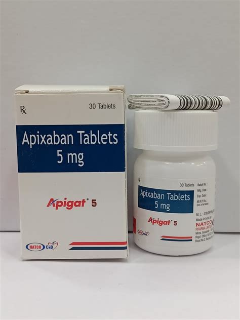 Apixaban Tablets 5 Mg Apigat 5 At Rs 720bottle Chandni Chowk