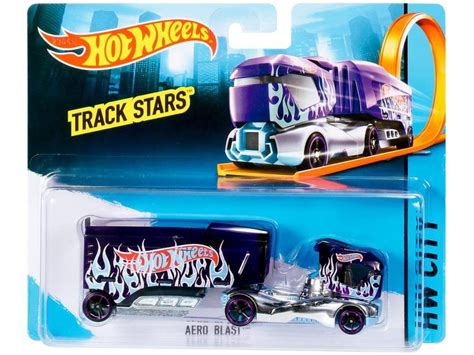 Caminhão Velocidade na Pista Hot Wheels Aero Blast Track Stars Mattel Caminhões Motos e