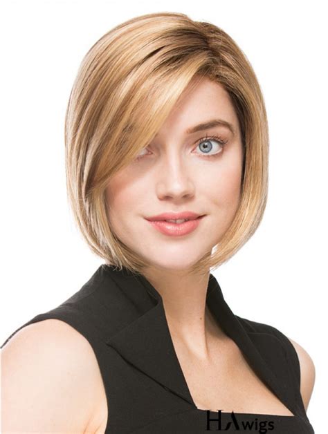 Chin Length Blonde Convenient 10 Inch Straight Bob Wigs