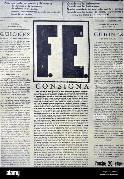 Guerra Civile Spagnola Falange Fascista FE Newsletter Falange