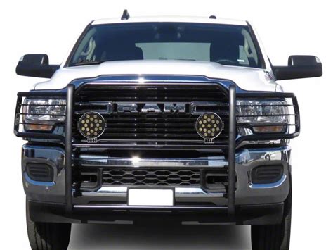 Ram 2500 Grille Guard With 7 Inch Round Led Lights Black 19 23 Ram