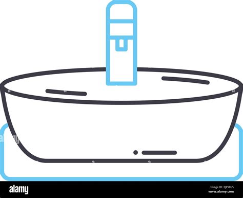 Ic Ne De Ligne D Vier De Bain Symbole De Contour Illustration