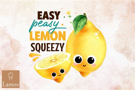 Easy Peasy Lemon Squeezy Fruit Quote Graphic By Lamos Sublimation