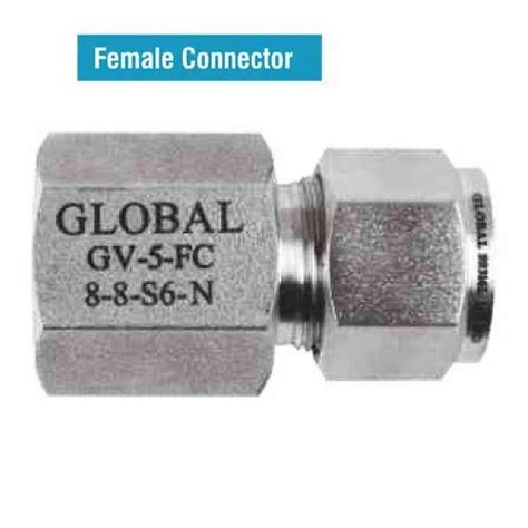 Stainless Steel Female Connector For Structure Pipe Size 6mm To 12mm