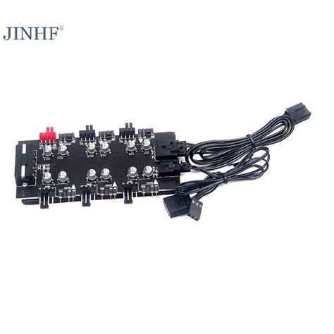 Bo mạch chủ máy tính JINHF IDE 1 đến 6 kênh PWM ARGB Hub 4 chân Quạt Hub 5V 3 chân RGB Hub HOT