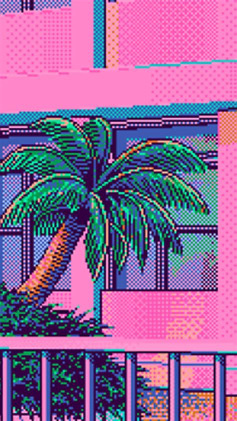 √ Pixel Vaporwave Wallpaper