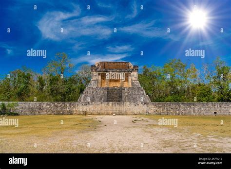 Temple Of The Bearded Man At The End Of Great Ball Court For Playing