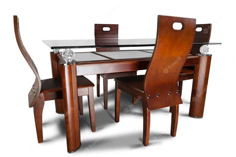 Premium Photo | Wooden and Modern Dining Room Set - Isolated