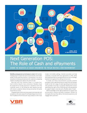 Fillable Online Next Generation POS The Role Of Cash And EPayments Fax