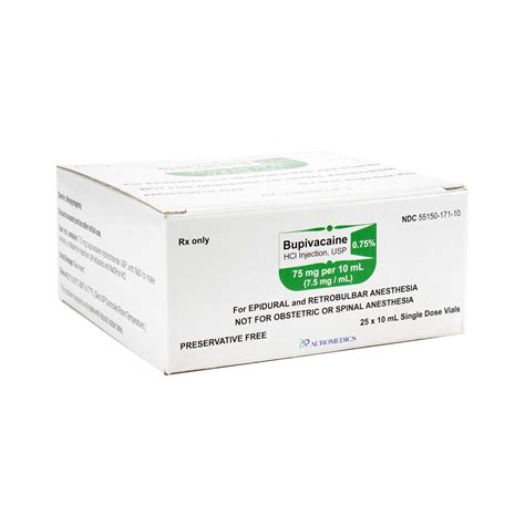 Bupivacaine Injection 7 5 Mg ML Single Dose Vial 10 ML 25 Tray McGuff