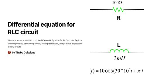 Differential equation for RLC circuit